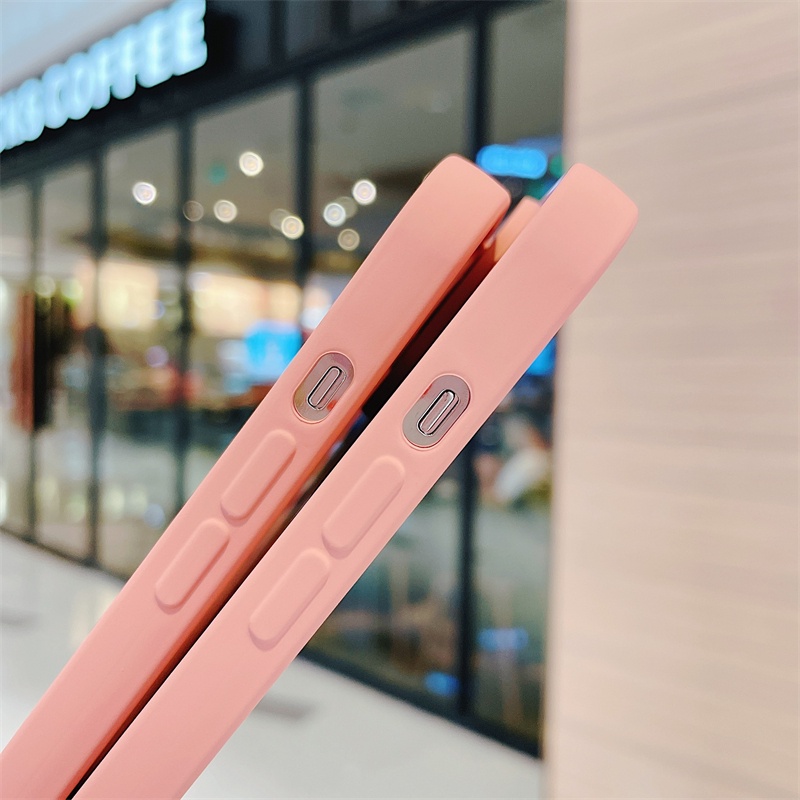 Ốp điện thoại silicon mềm màu hồng bảo vệ camera cho iPhone 13 12 11 Pro Max X XS XR 7 8 Plus