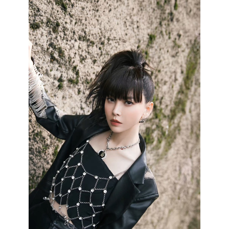 Khuyên Tai Đính Đá Zircon Đen Phong Cách Hàn Quốc Cổ Điển Độc Đáo