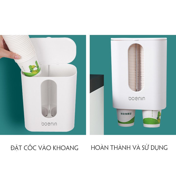 Giá lấy cốc giấy tự động bằng nhựa cao cấp có lắp đậy dễ lắp đặt