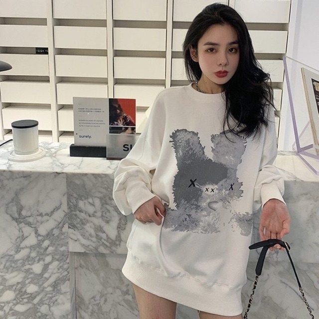 Áo nỉ hình thỏ dáng giấu quần hàng Quảng Châu [Ảnh thật 4-9]