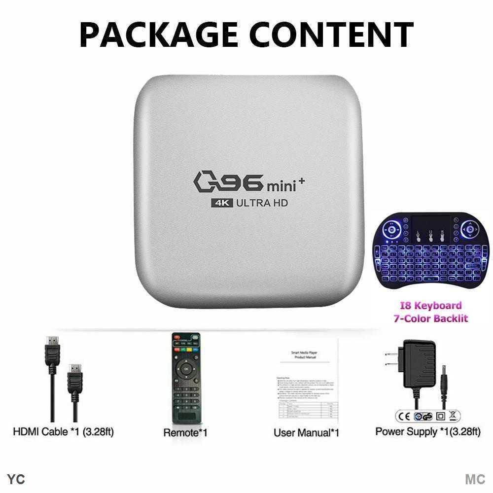 Đầu TV Box Q96 Mini + Thông Minh 2.4G WiFi 16 + 256GB Android 10.1 s905 ChấT LượNg Cao KèM Phụ KiệN
