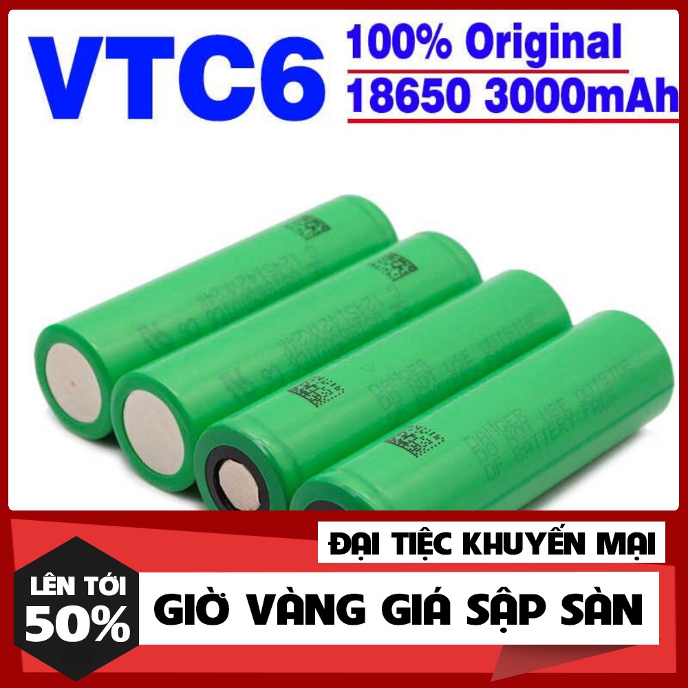 (SIÊU GIẢM GIÁ) Pin Sony 3.7v 18650 VTC6 3000mAh Dòng Xả 30A - Giá 1 viên