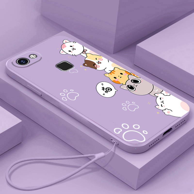 Ốp lưng VIVO V7 PLUS V7 Ốp Điện Thoại Silicon Mềm Mịn Bảo Vệ Cho VIVO V7 PLUS V7 DZMM01 viền vuông cute