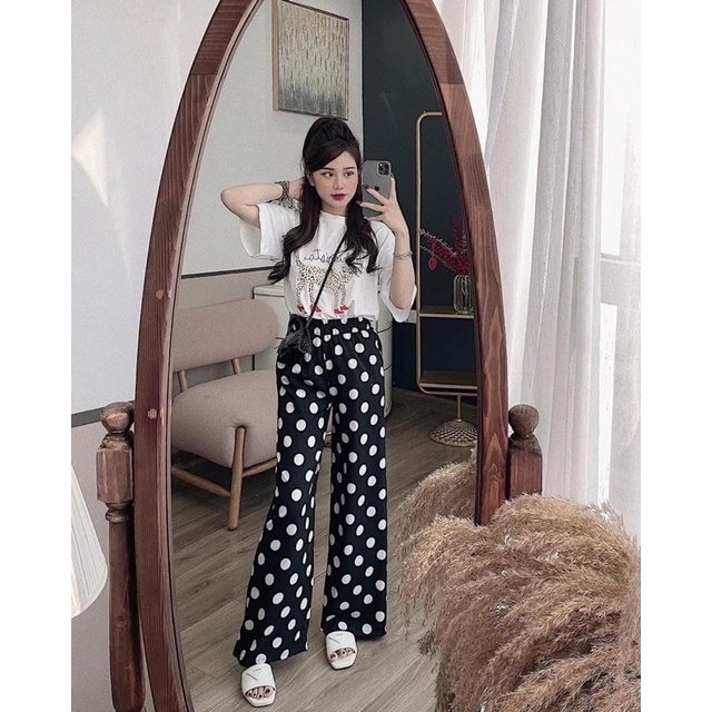 Set bộ áo phông quần bi ống rộng