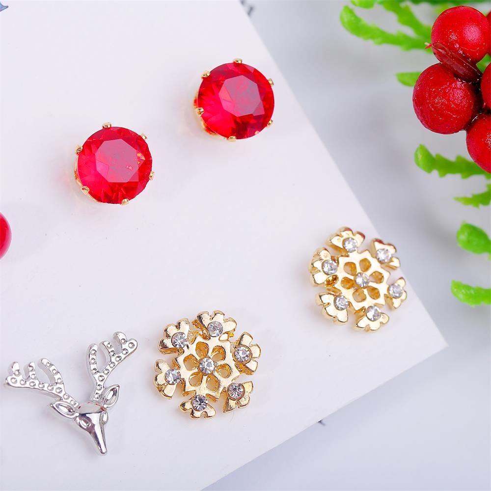 Set 6 Đôi Bông Tai Chủ Đề Giáng Sinh Đáng Yêu|Khuyên Tai Nữ Trang Tạo Hình Độc Đáo