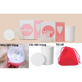 Cốc nguyệt san Lincup kèm máy tiệt trùng +full quà tặng Mới 100%.Bảo hành 6 tháng0