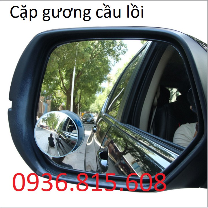 Cặp gương cầu lồi dán kính chiếu hậu ô tô. Hàng cao cấp, có chỉnh góc nhìn.