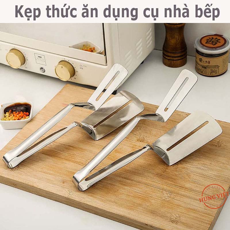 Kẹp gắp thức ăn, cây gắp đồ ăn bằng inox, chịu nhiệt, gắp thức ăn nóng tiện dụng, lật trứng, cá rán [KẸP THỨC ĂN]