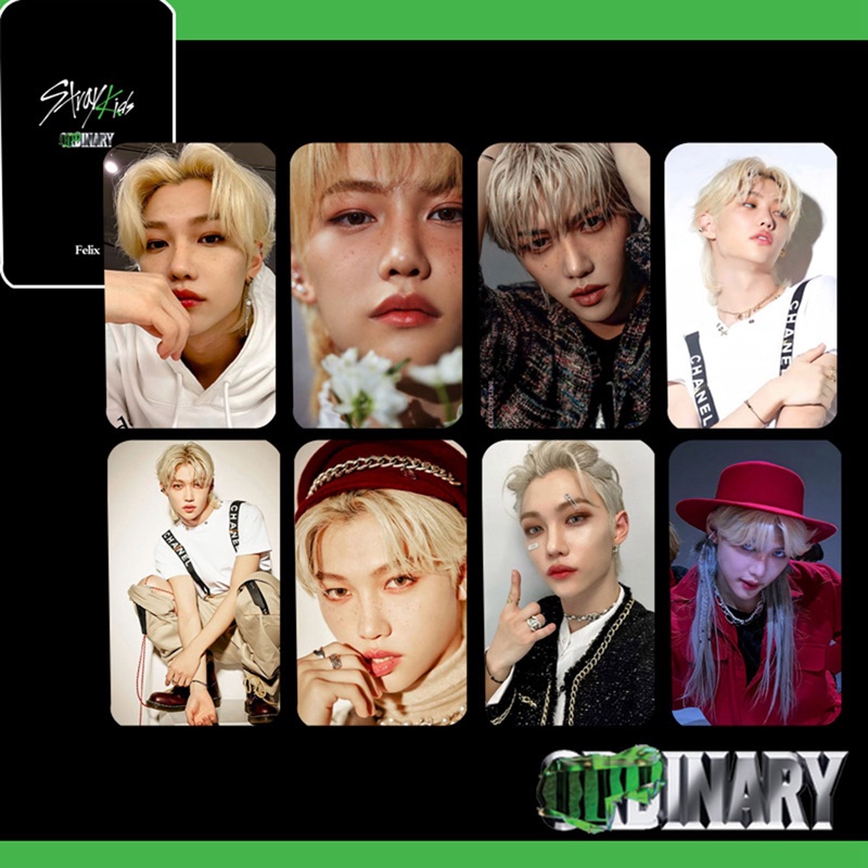 Set 8 Tấm Thẻ Ảnh HD In Hình Các Thành Viên Nhóm Nhạc Kpop STRAY KIDS