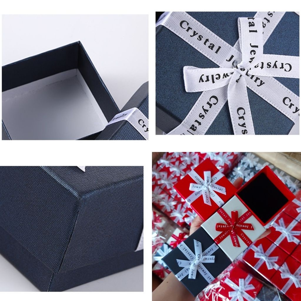 Hộp giấy đựng trang sức Bowknot hộp đựng nhẫn hộp trang sức quà tặngJSP