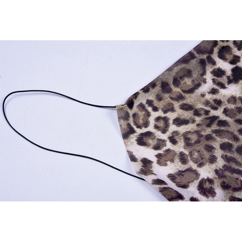 Sexy Baackless Leopard Print Strap Mini Dress Women Sleeveless Split Casual Dress | BigBuy360 - bigbuy360.vn
