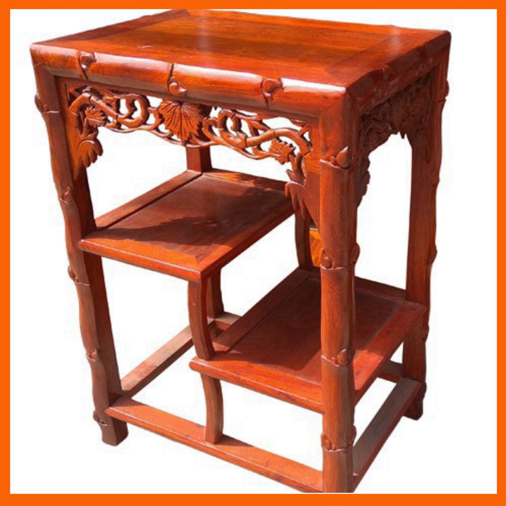Đôn Trúc 2 Tầng Gỗ Hương Vân Cao Cấp