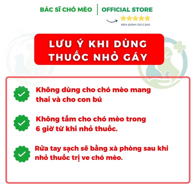 Nhỏ gáy ve rận bọ chét trên chó mèo an toàn