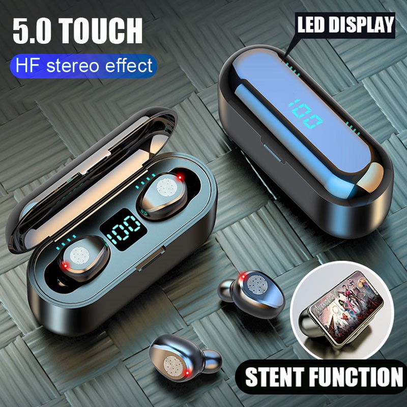 Tai Nghe Không Dây Kết Nối Bluetooth 5.0 Tws Có Mic Và Phụ Kiện