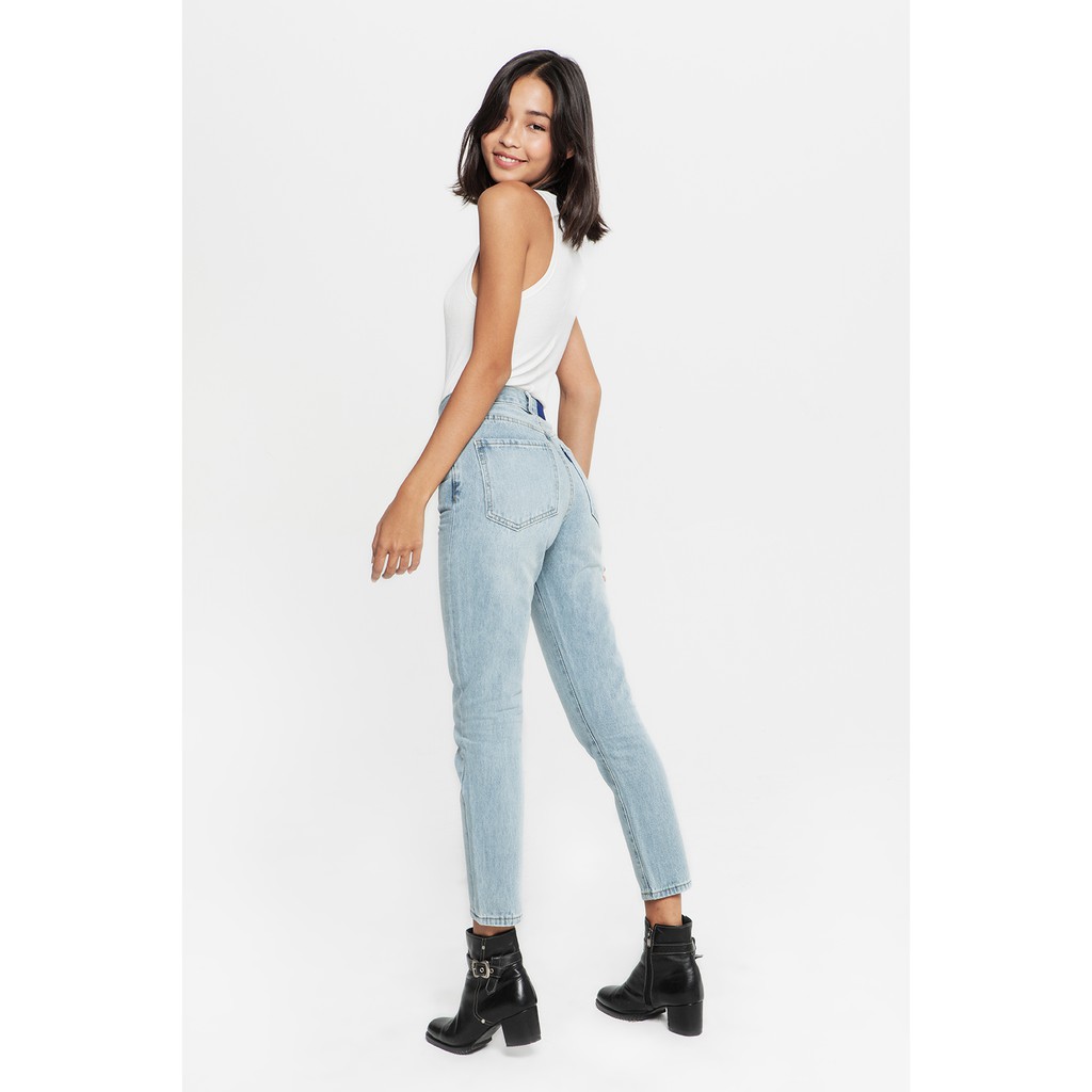 TheBlueTshirt -  Quần Jeans Lưng Cao Nữ Ống Ôm - Super Jeans Vintage Wash