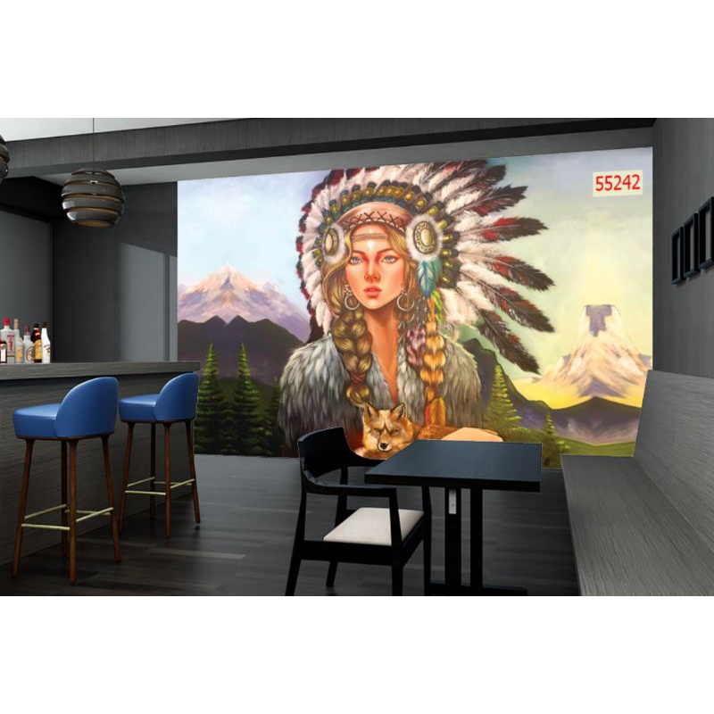 Tranh dán tường 3D decor quán trà sữa trà chanh ăn vặt đẹp độc lạ