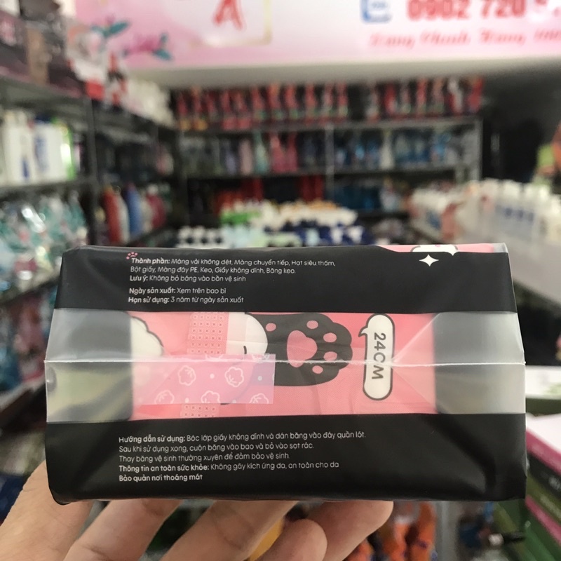 Băng vệ sinh, tampon Kotex Mini Meow siêu mềm 8 miếng 24cm