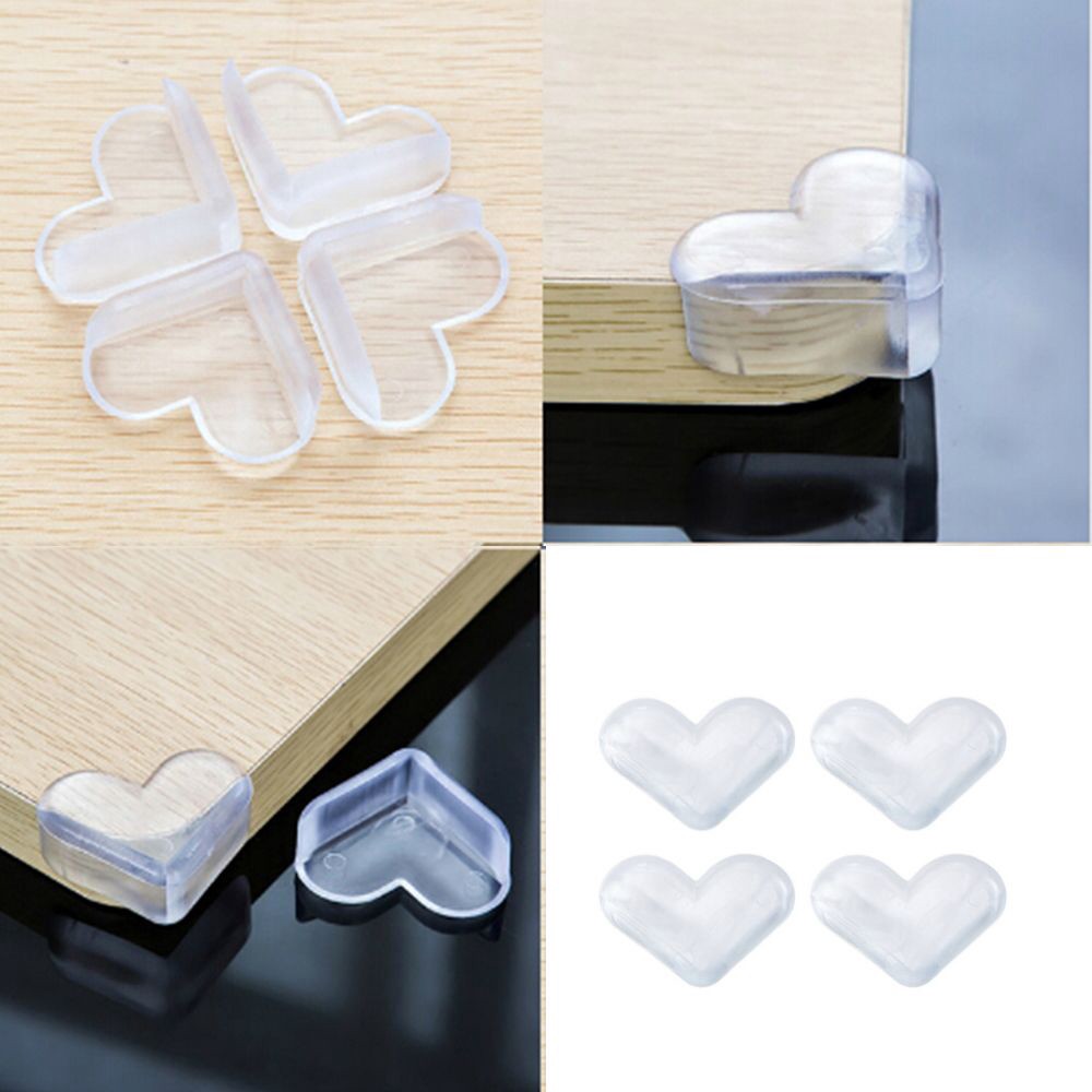 Set 4 miếng silicone hình trái tim bọc cạnh bàn an toàn cho bé