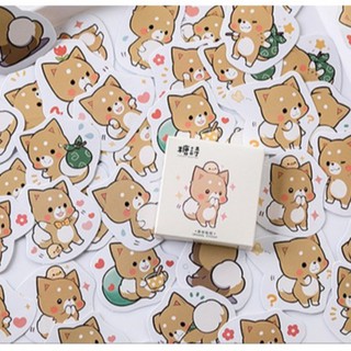 Hộp 45 miếng sticker mẫu sóc con màu nâu