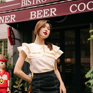 Minx - áo string tie ruffle blouse