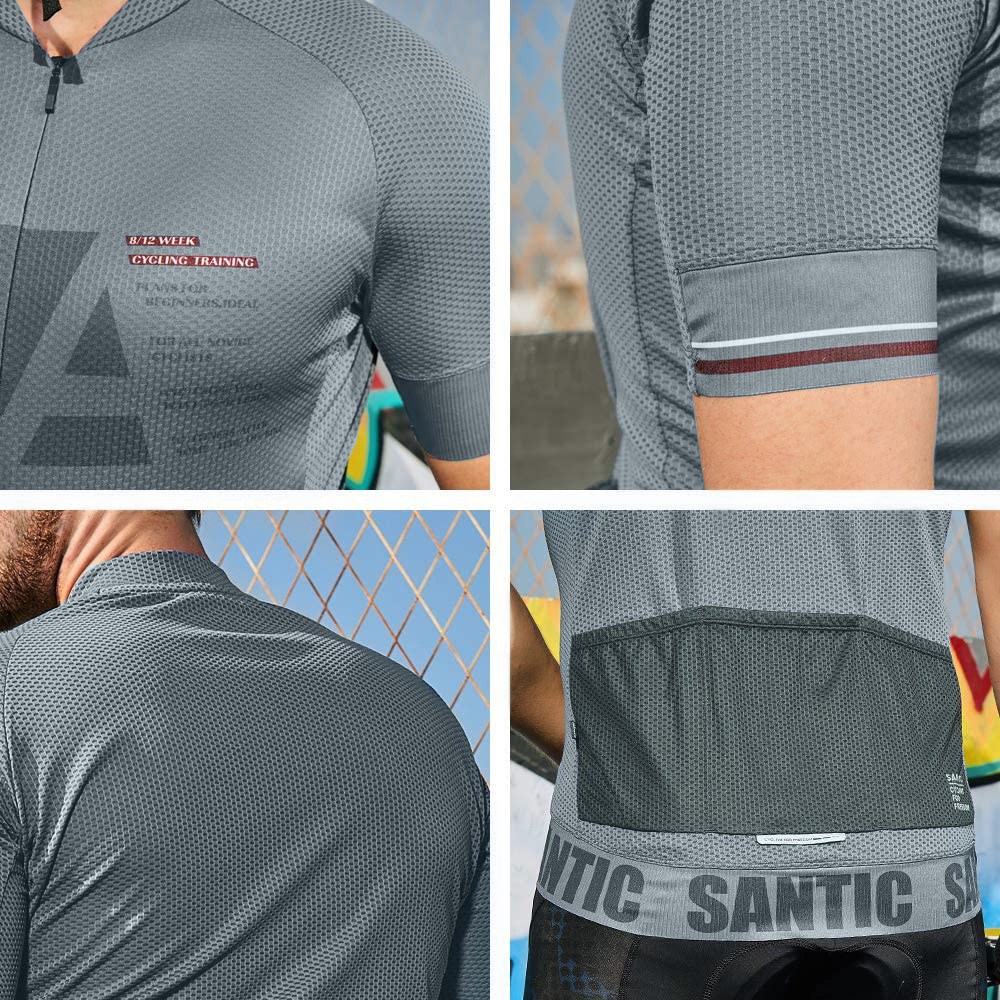 Santic Áo Thi Đấu Đạp Xe Cho Nam Áo Đạp Xe Áo Đạp Xe Áo Thi Đấu Có Khóa Kéo Mở 3/4 Nhanh Khô Thoáng Khí Cho Nam K9M2091