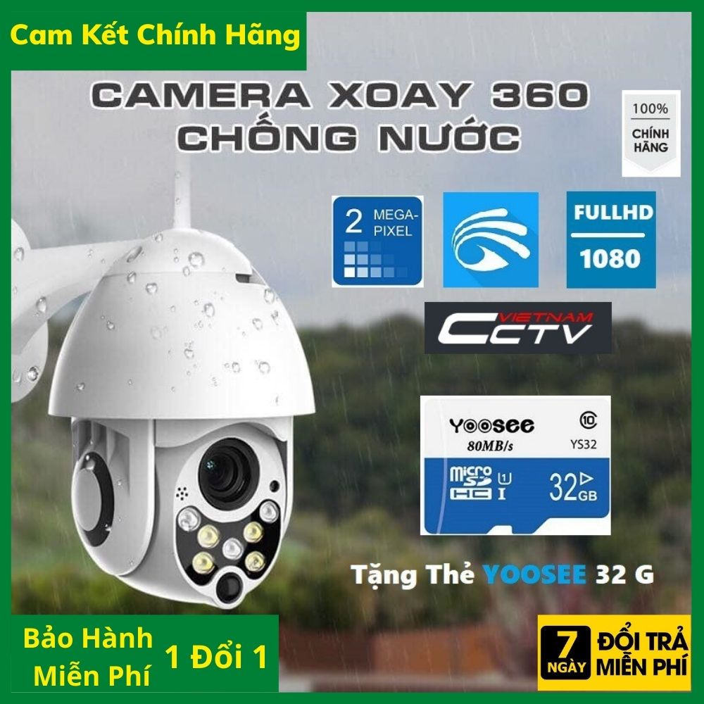 Camera WIFI Ngoài Trời Xoay 360 Yoosee X2000 Full HD, Hồng Ngoại quay đêm, Cảnh Báo Chuyển Động - Đàm Thoại 2 Chiều