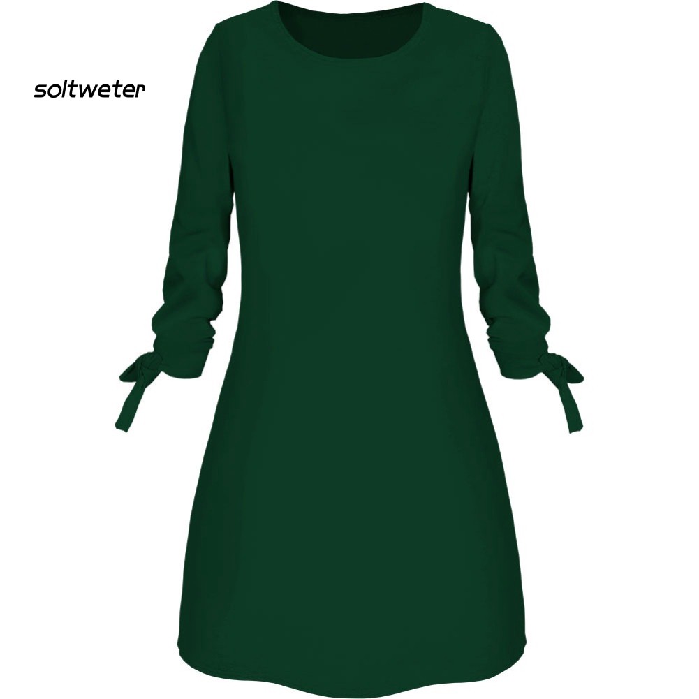 Đầm Tay 3/4 Dây Rút Thời Trang Cho Nữ