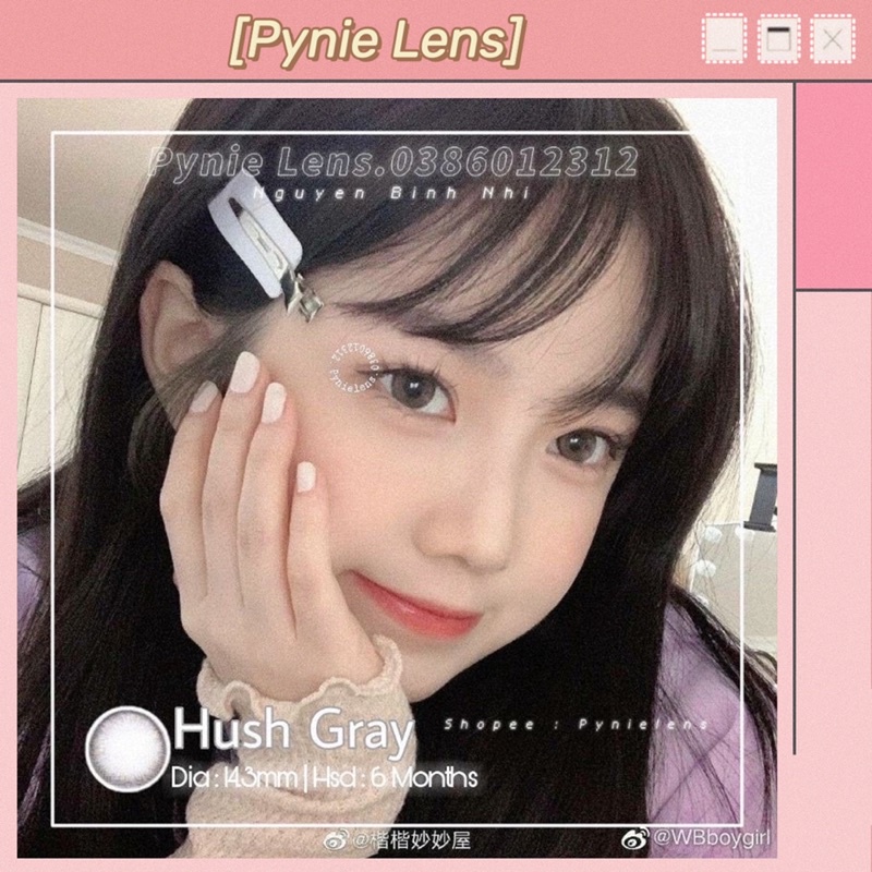 ✨ Lens Hush - xám trà viền mỏng nhẹ tự nhiên | Pynie lens ✨