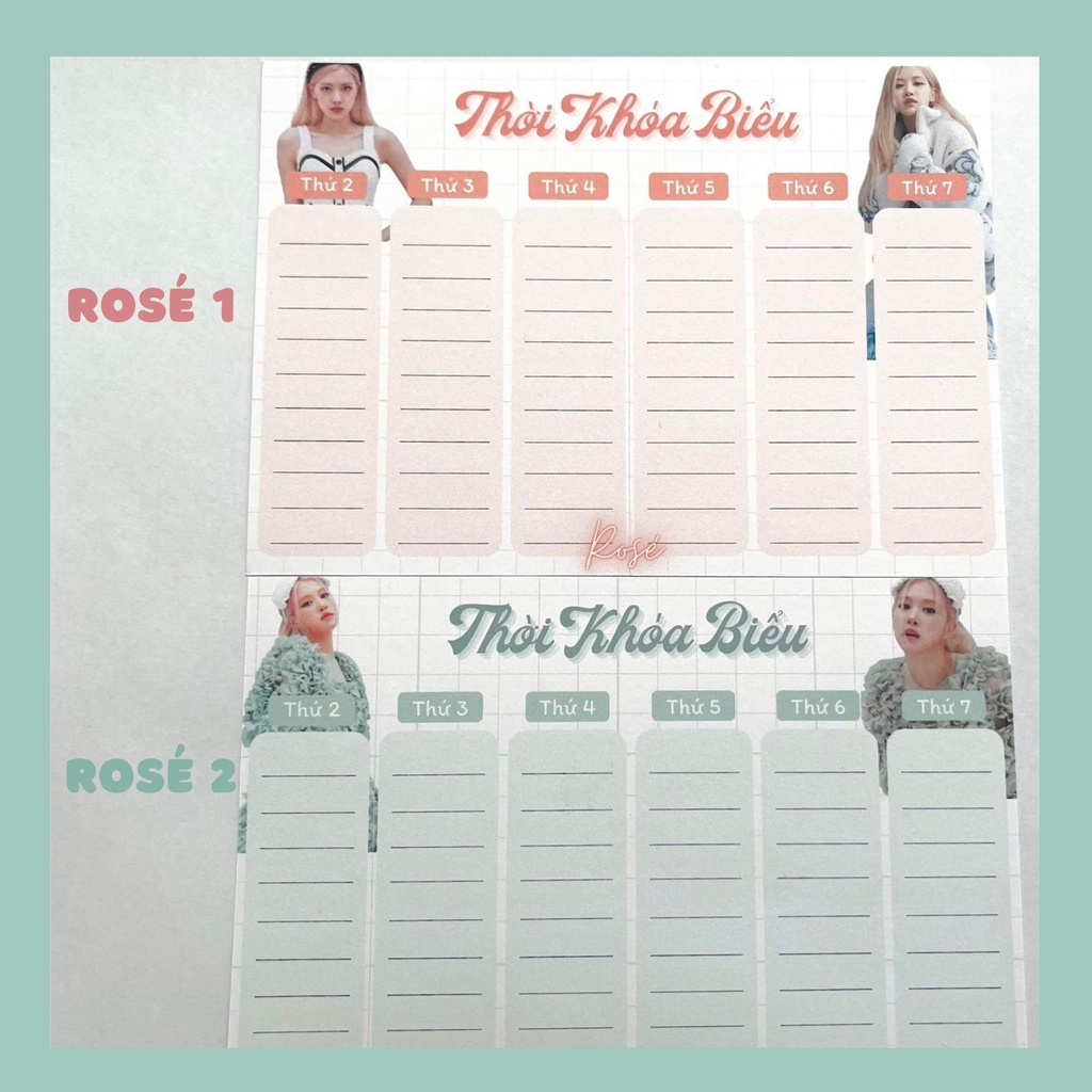 Thời khóa biểu Blackpink Rosé,Jennie,Lisa,Jisoo