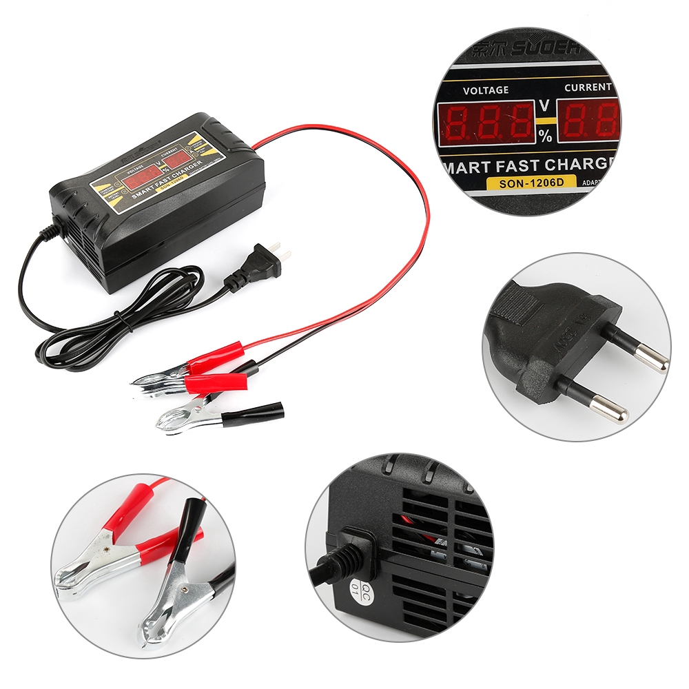 Bộ Sạc Bình Ắc Quy Thông Minh 110v Sang 240v Sang 12v 6a Cho Xe Ô Tô