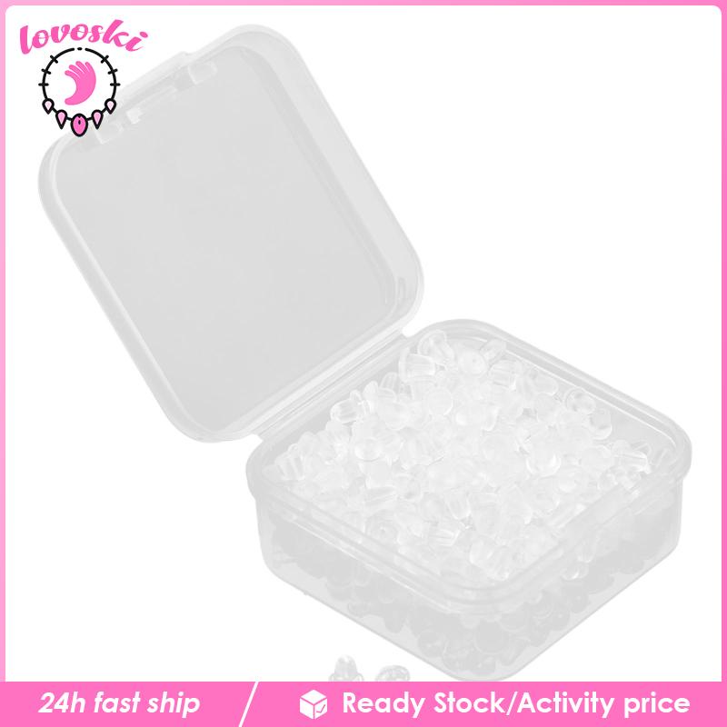 500 Phụ Kiện Bông Tai Bằng Silicon Mềm Trong Suốt