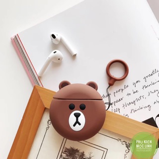 🐻 Case gấu brown nâu🐯 Vỏ bao airpod 1 2 đựng tai nghe không dây ... cute