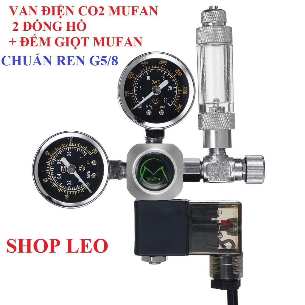 Bình Co2 TAIWAN 1 lít và VAN ĐIỆN (Full bộ) - Trọn bộ bình Co2 chỉ việc dùng - Bình Co2 hồ cá cảnh - Bể thủy sinh