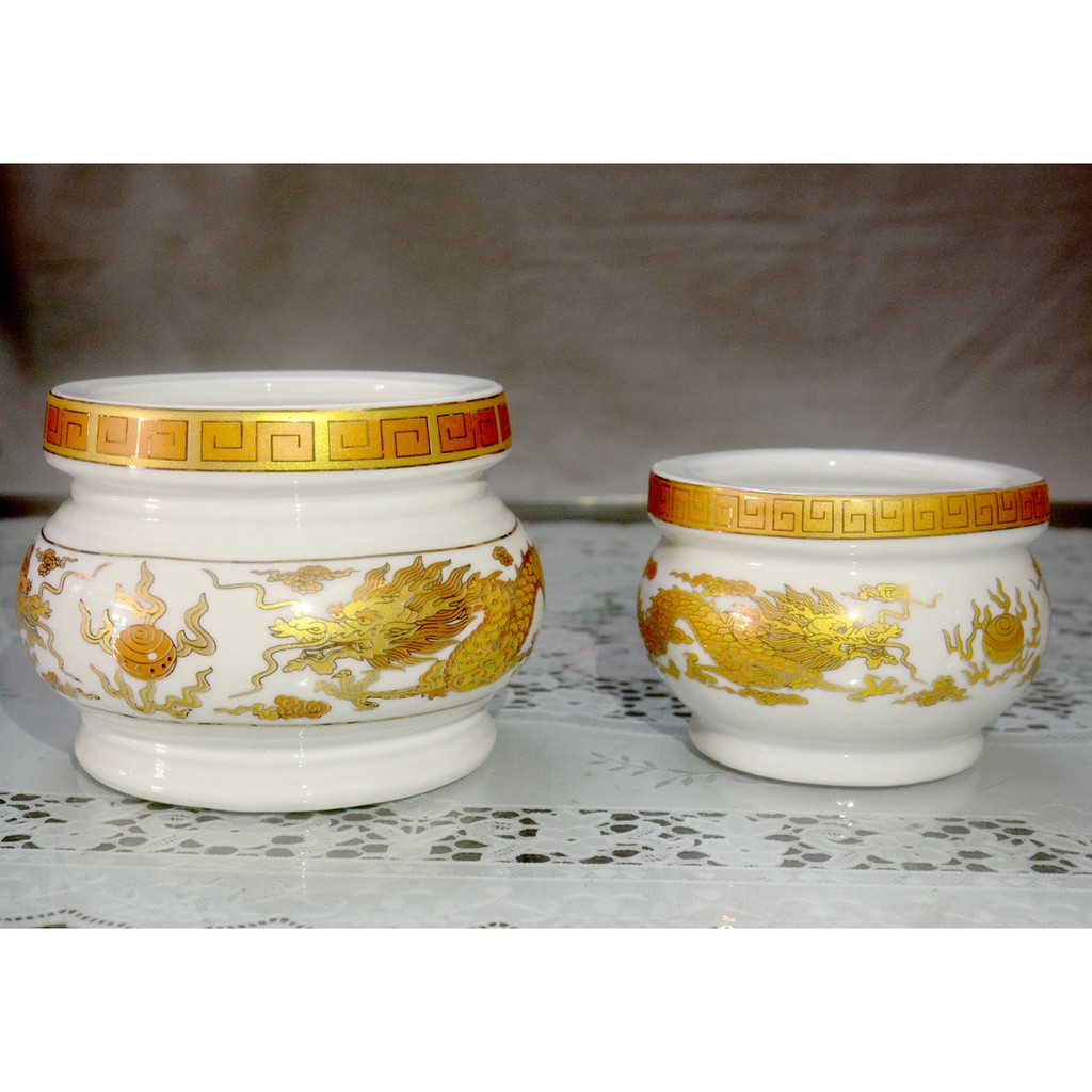 Lư hương thờ cúng rồng vàng