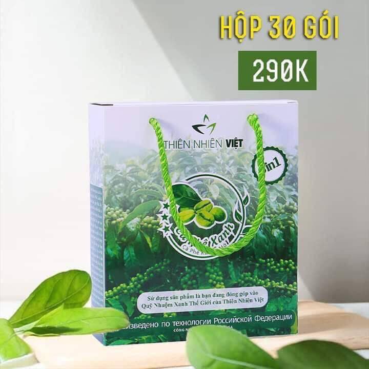 Cà Phê Xanh Kháng Mỡ Thiên Nhiên Việt Hỗ Trợ Giảm Cân Ăn Kiêng Thanh Lọc Cơ Thể Không Gây Buồn Ngủ - Hộp 10 Gói