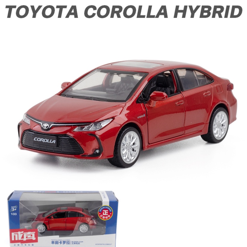 Mô hình xe ô tô Toyota Corolla Hybrid tỉ lệ 1:32 bằng kim loại có âm thanh và đèn