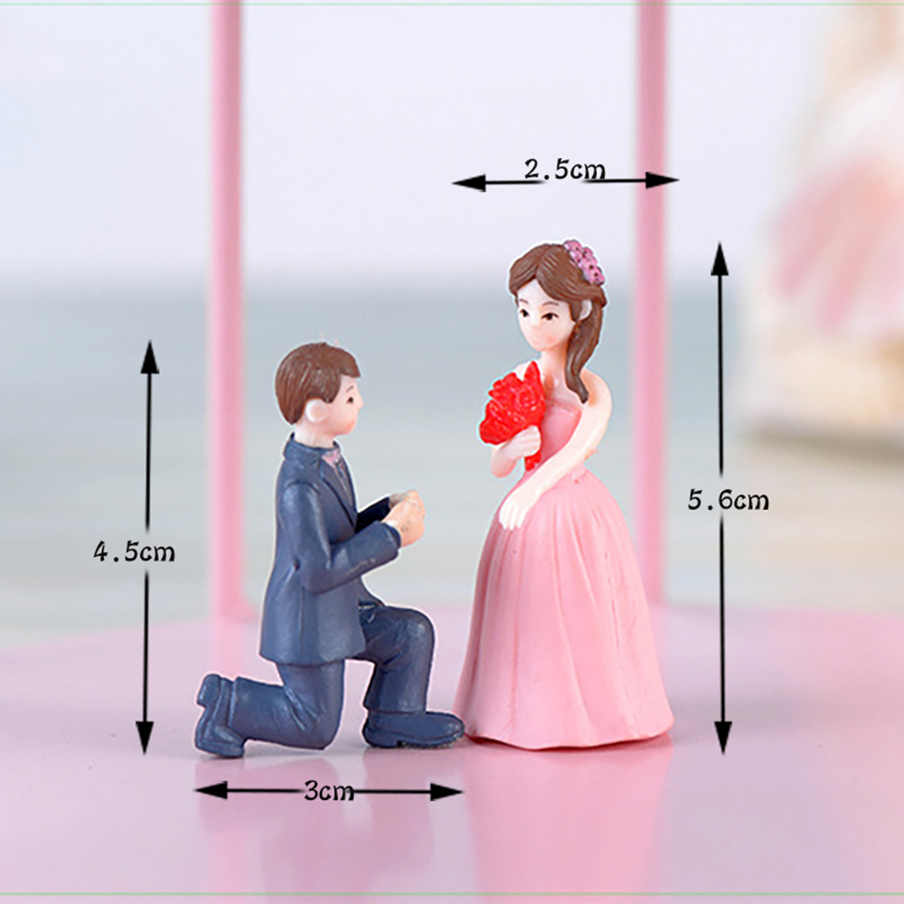 Tượng Cô Dâu Chú Rể Mini Bằng Nhựa Pvc Trang Trí