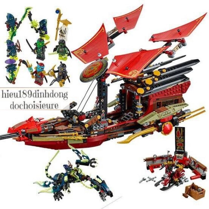 Lắp ráp xếp hình NOT Lego Ninjago Movie 70738 Bela 10402 : Chuyến Bay Cuối Của Phi Thuyền Chỉ Huy 1265 mảnh