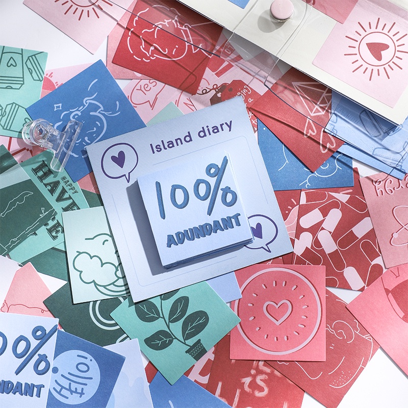 Set 40 tờ nhãn dán giấy trang trí sổ tay album ảnh