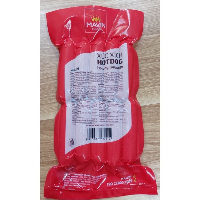 Đồ xiên nướng, chiên rán, ăn vặt - Xúc Xích HOTDOG MAVIN túi 500g - [GIAO HÀNG TRONG NGÀY TẠI HÀ NỘI]