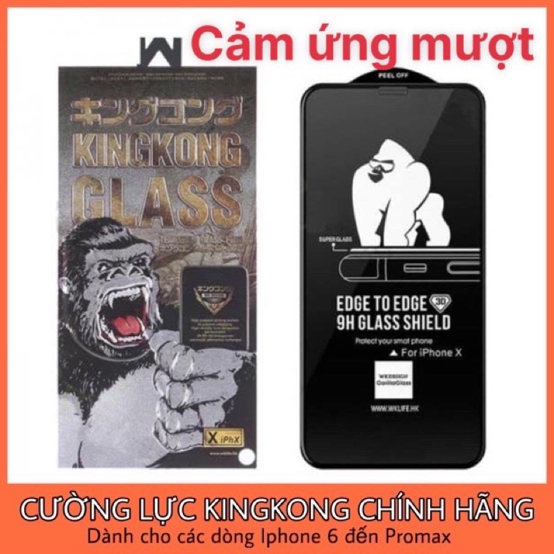 Kính cường lực chống nhìn trộm King Kong chính hãng full màn hình đủ mã từ ip 6/7/8/X/11/12/13 promax