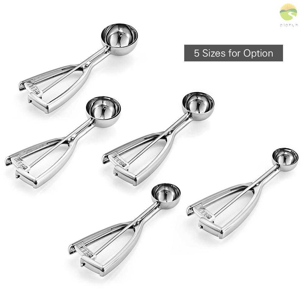 Muỗng Múc Kem/Trái Cây Bằng Thép Không Gỉ Có Cò Bấm Tháo Gỡ Nhanh