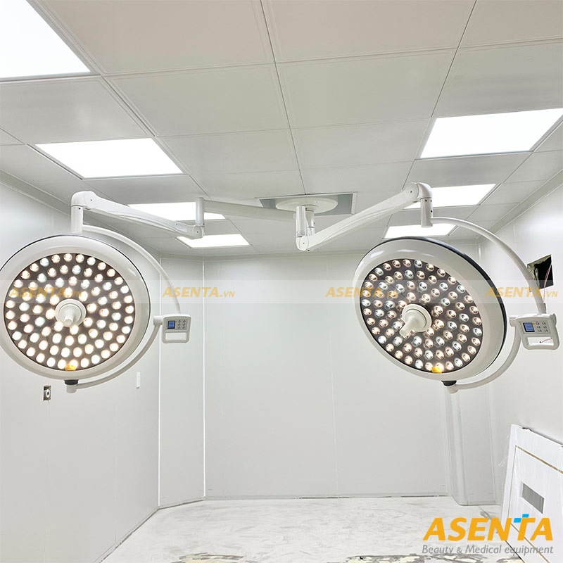 Đèn mổ treo trần, đèn phẫu thuật treo trần 2 nhánh HMSL-700/700-C bóng LED