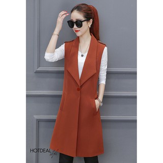 *❣️FREESHIP❣️ Áo Vest Ghi Lê Form Dài Sang Trọng thiết kế hiện đại và phong cách