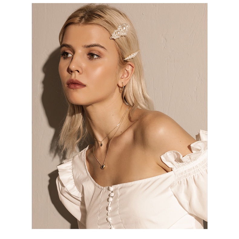 QADCOL Kẹp Tóc Đính Ngọc Trai Giả Thời Trang Hàn Quốc Dành Cho Nữ