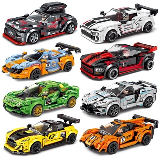 ▤Khối xây dựng Leyi Đồ chơi trẻ em Xe ô tô tương thích Lego Racing Car Khối xây dựng lắp ráp