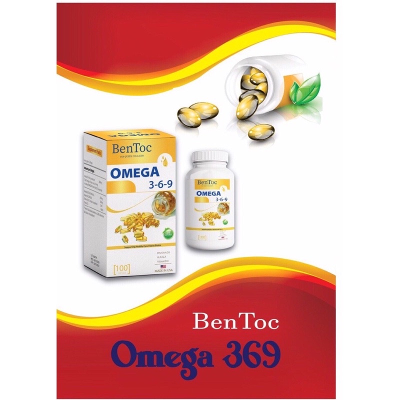 Omega 369 bentoc nhập khẩu nguyên hộp từ Mỹ bổ sung dưỡng chất bảo vệ sức khoẻ sáng mắt đẹp da ngăn lão hoá