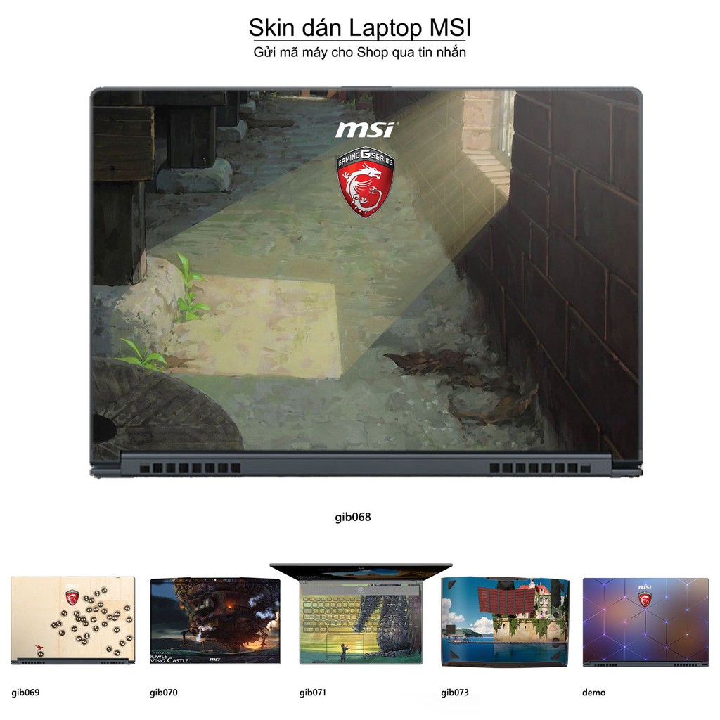 Skin dán Laptop MSI in hình Ghibli nhiều mẫu 11 (inbox mã máy cho Shop)