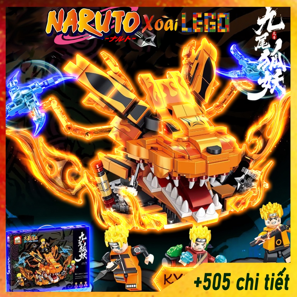 Đồ chơi lắp ráp, lego naruto NO.90121 Thu Phục Cửu Vĩ 505 chi tiết + 3minifigure