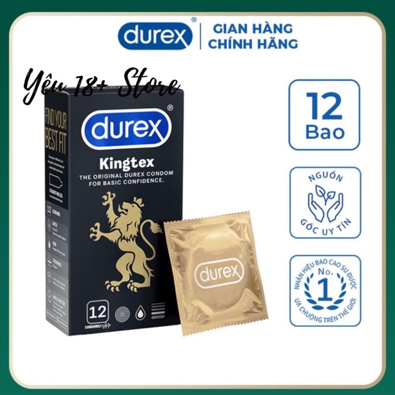 Bao cao su Durex Kingtex hộp 12 chiếc